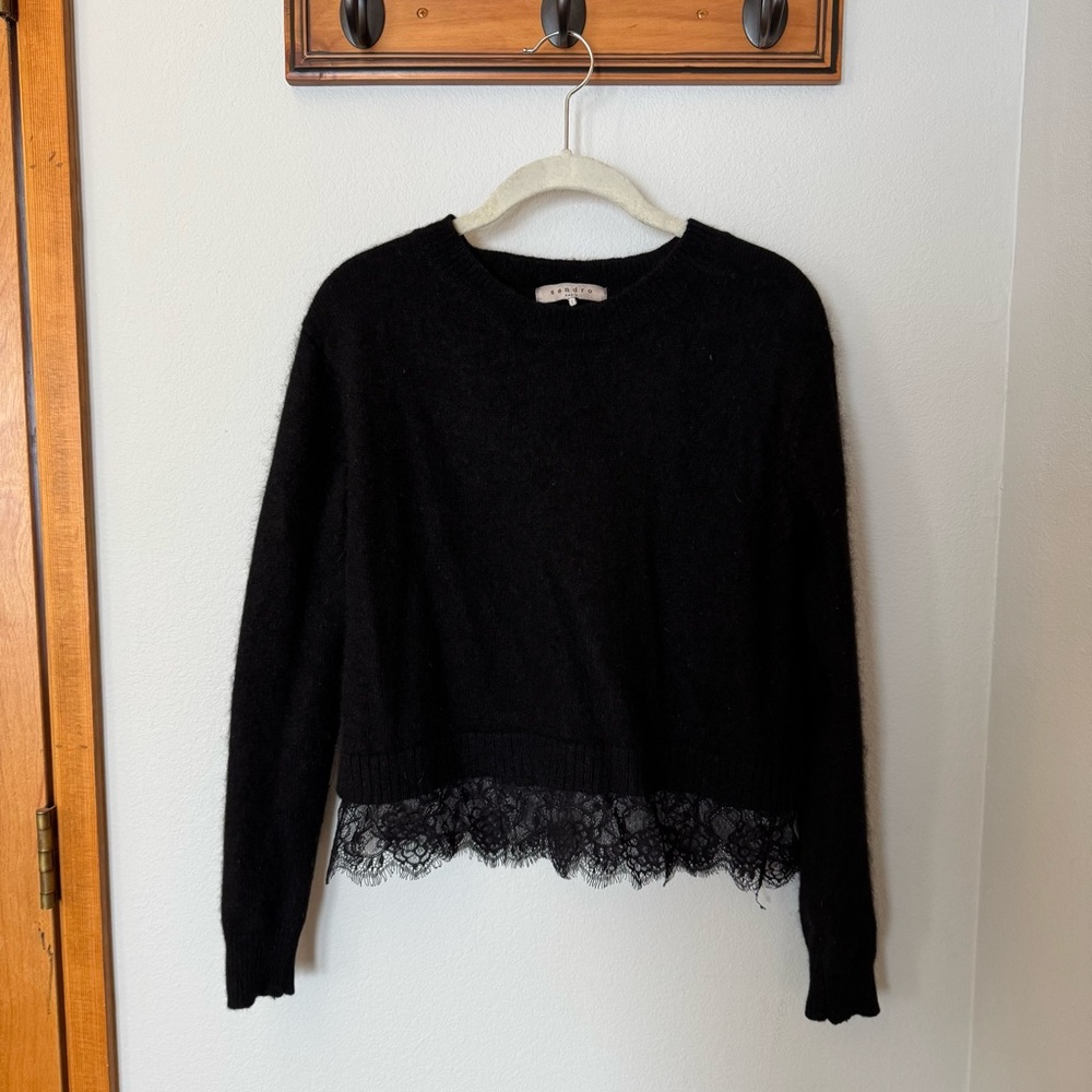 Sandro Black Lace Sweater